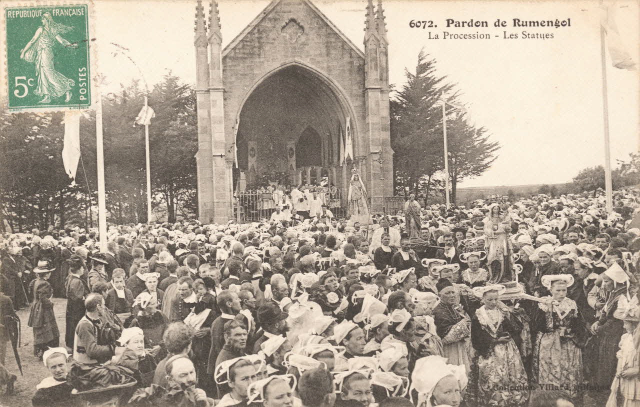 carte postale LA PROCESSION, LES STATUES Finistère 1908 020331 Photo
