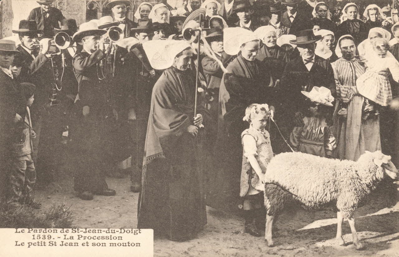 carte postale LE PETIT SAINT JEAN ET SON MOUTON Finistère 1903-1920 020345 Photo