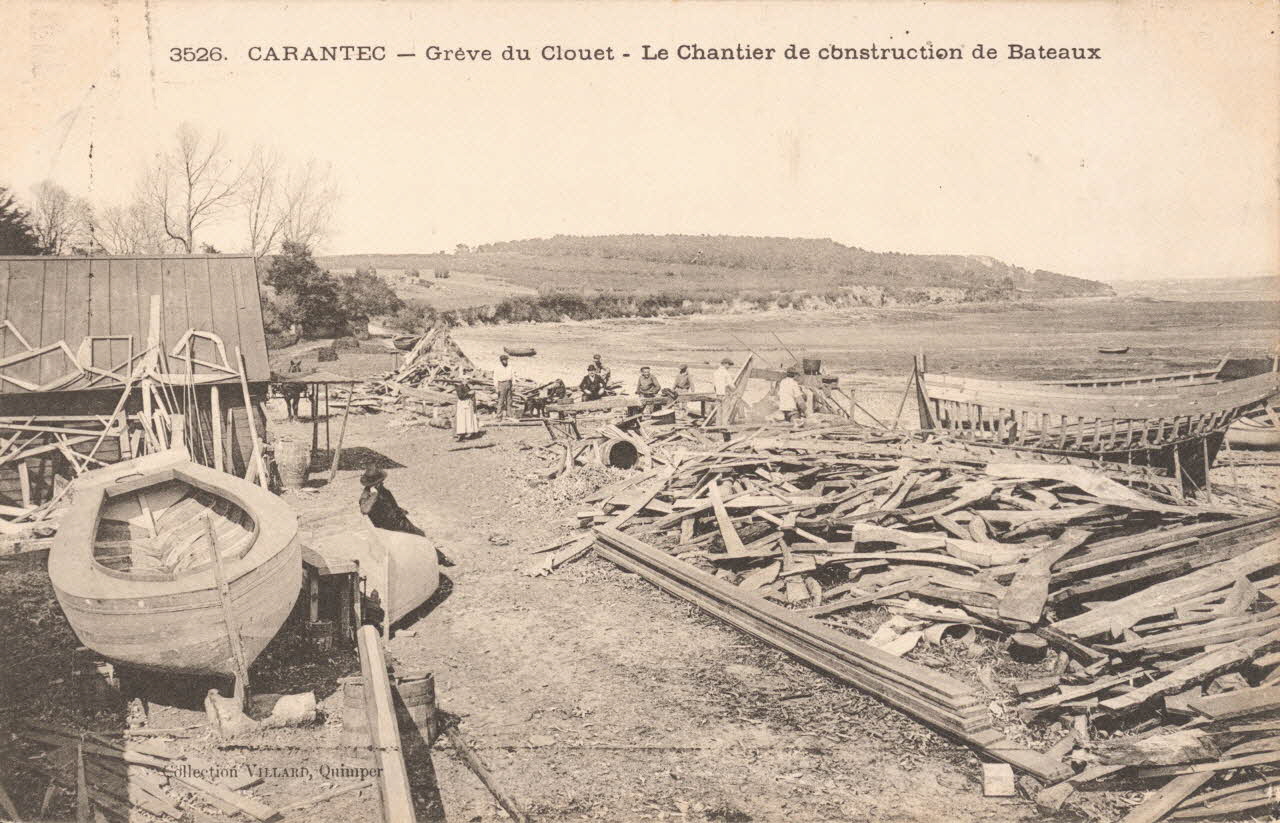 carte postale CHANTIER CONSTRUCTION DE BATEAUX Finistère 1903-1920 020367 Photo