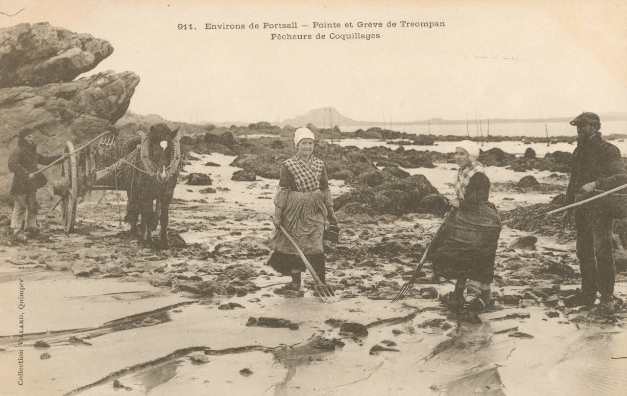carte postale PECHEURS DE COQUILLAGES Finistère 1903 020373 Photo