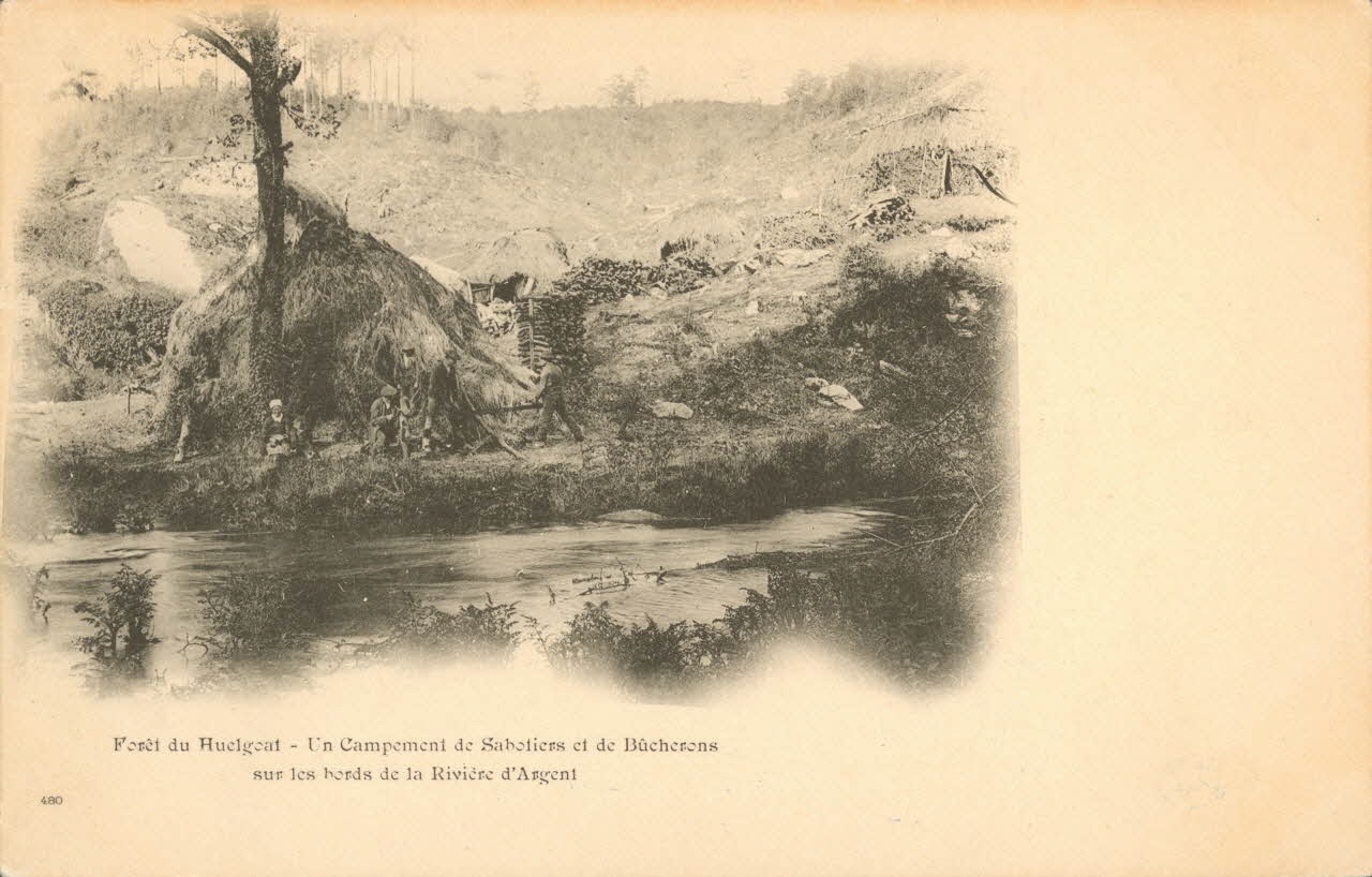 carte postale CAMPEMENT DE SABOTIERS, BUCHERONS Finistère 1903 020425 Photo