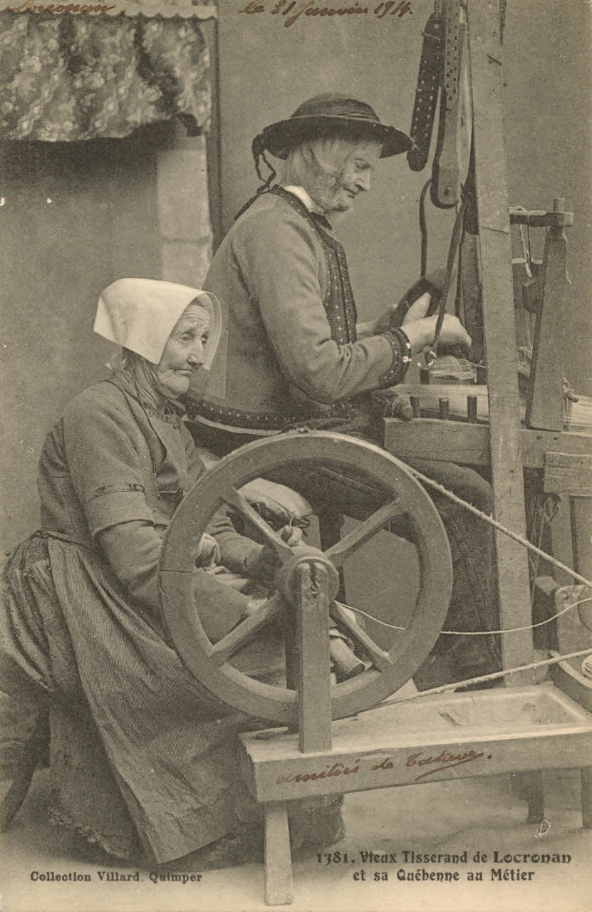 carte postale VIEUX TISSERAND ET SA QUEBENNE Finistère 1914 020427 Photo