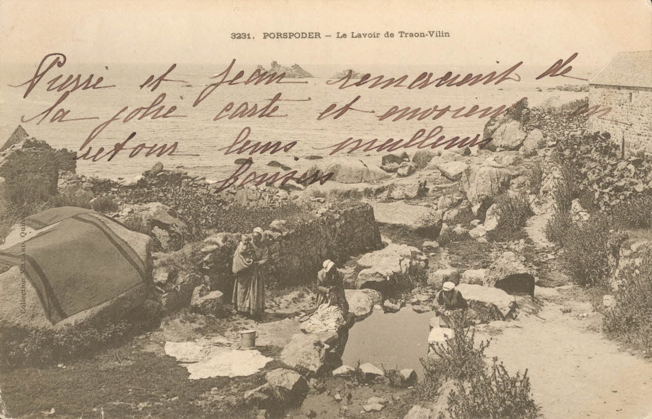 carte postale PORSPODER LE LAVOIR DE TRAON-VILIN Finistère 1903 020497 Photo