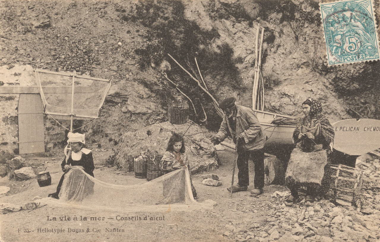 carte postale LA VIE A LA MER. CONSEILS D'AIEUL 1903-1920 020513 Photo