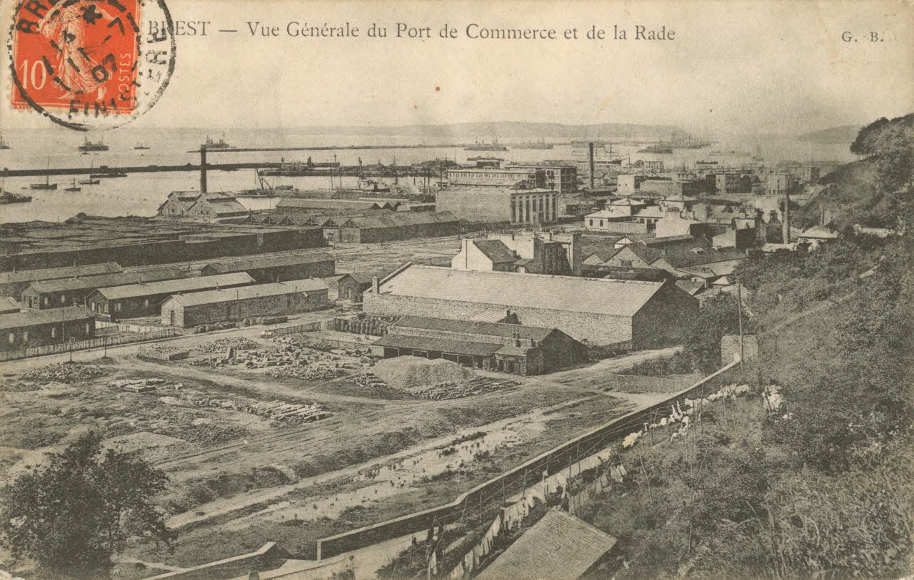 carte postale VUE GENERALE PORT DE COMMERCE Finistère 1907 020526 Photo