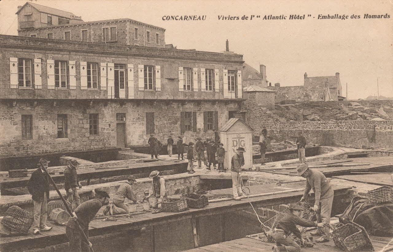 carte postale VIVIERS DE L'"ATLANTIC HOTEL" Finistère 1903-1920 020545 Photo