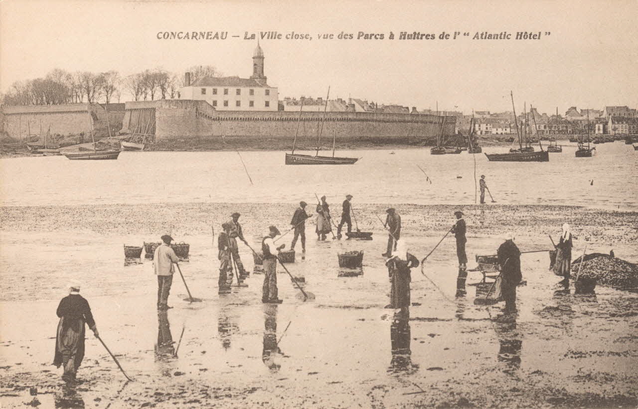 carte postale PARCS A HUITRES, CONCARNEAU Finistère 1903-1920 020568 Photo