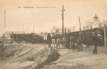 carte postale RACCOMMODAGE DE FILETS Finistère 1903-1920 020574 Photo