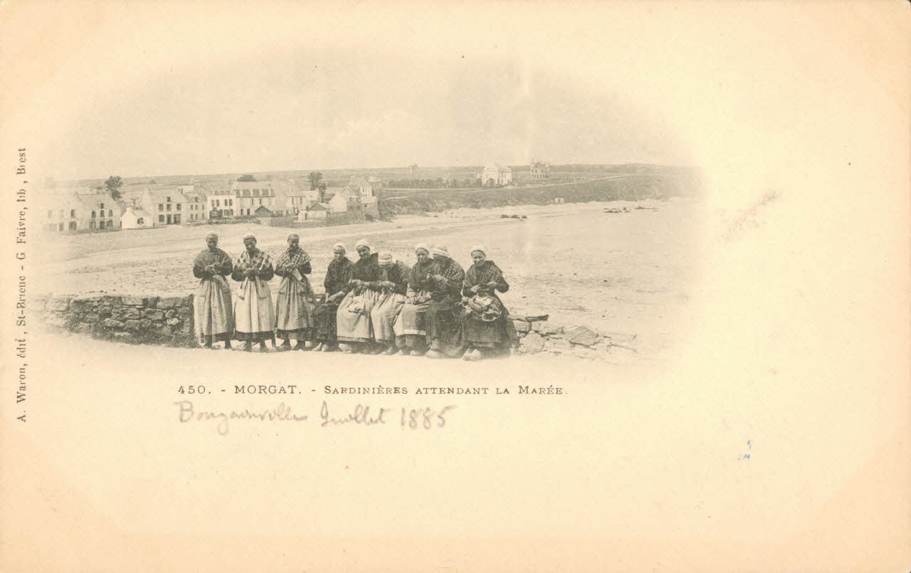 carte postale SARDINIERES ATTENDANT LA MAREE Finistère 1903 020589 Photo