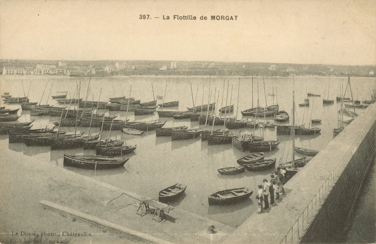 carte postale LA FLOTILLE DE MORGAT Finistère 1903-1920 020591 Photo