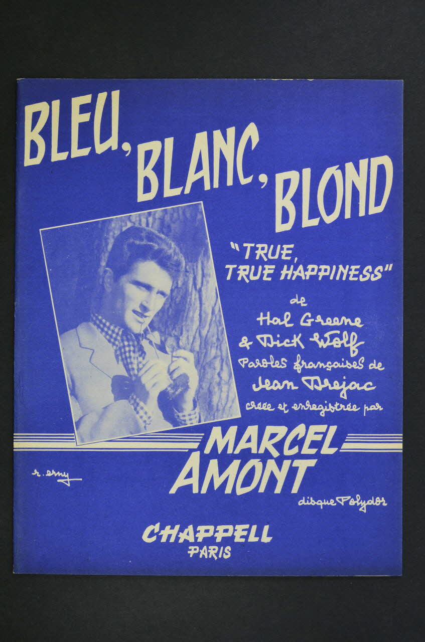 Hal Greene ; Dick Wolf ; Jean Drejac ; Marcel Amont ; Chappell S.A.; chanson petit format 1959 1969.88.322 Photo Mucem