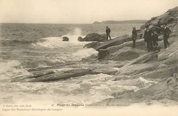 carte postale PLAGE DE TREGANA, MAREE MONTANTE Finistère 1903-1920 020671  Photo