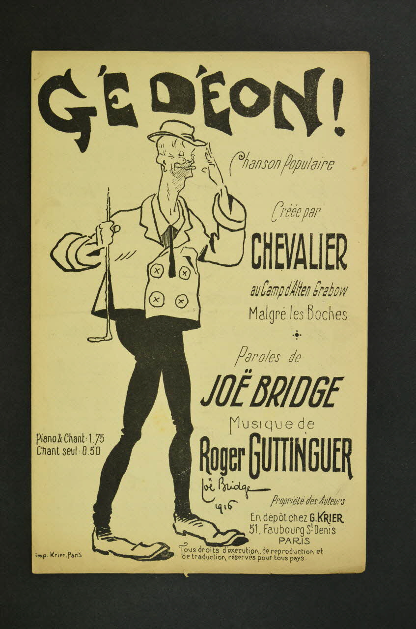 Roger Guttinguer ; G Editions Krier chanson petit format 1916 1971.33.100 Photo Mucem