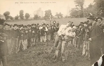 carte postale LES LUTTES DE SCAER Finistère 1903 020722 Photo
