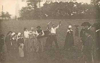 carte postale LES LUTTES DE SCAER Finistère 1903 020723 Photo