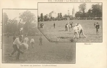 carte postale LE PARDON, LES LUTTES Finistère 1903 020726 Photo