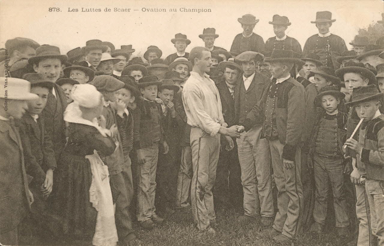 carte postale LES LUTTES DE SCAER Finistère 1903 020727 Photo