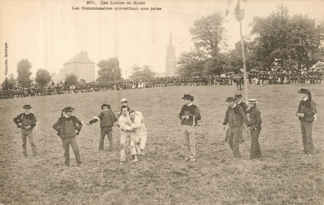 carte postale LES LUTTES DE SCAER Finistère 1903 020728 Photo