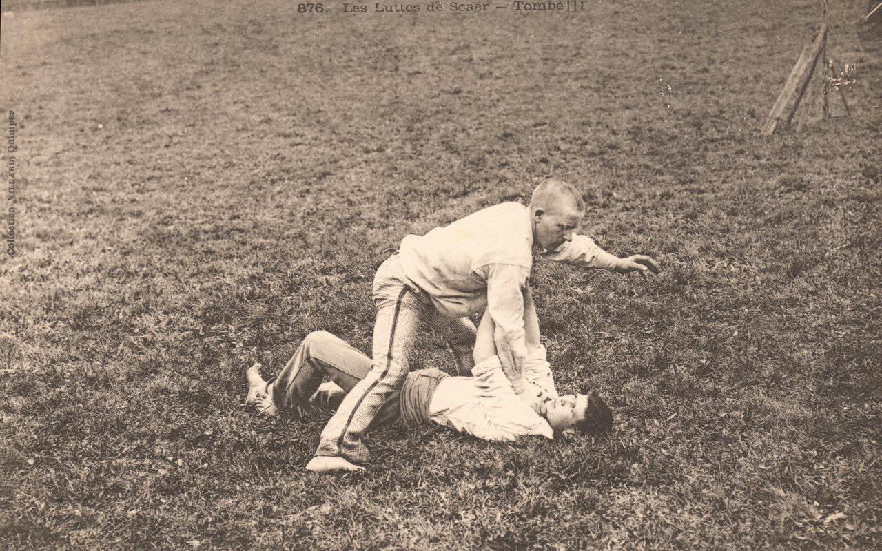 carte postale LES LUTTES DE SCAER Finistère 1903 020730 Photo