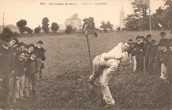 carte postale LES LUTTES DE SCAER Finistère 1903 020731 Photo