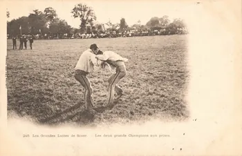 carte postale LES GRANDES LUTTES DE SCAER Finistère 1903 020732 Photo