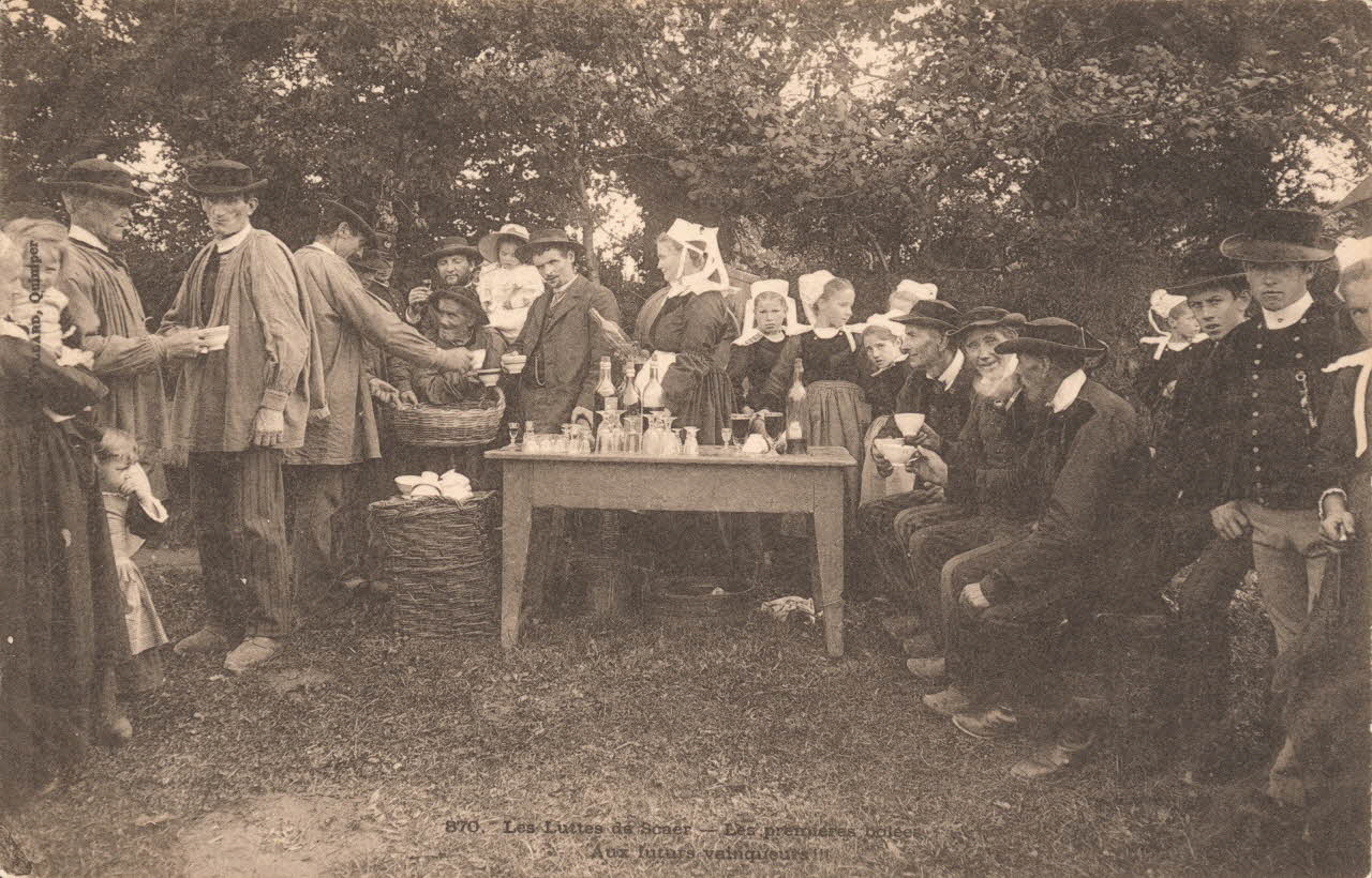 carte postale LES LUTTES DE SCAER Finistère 1903 020735 Photo