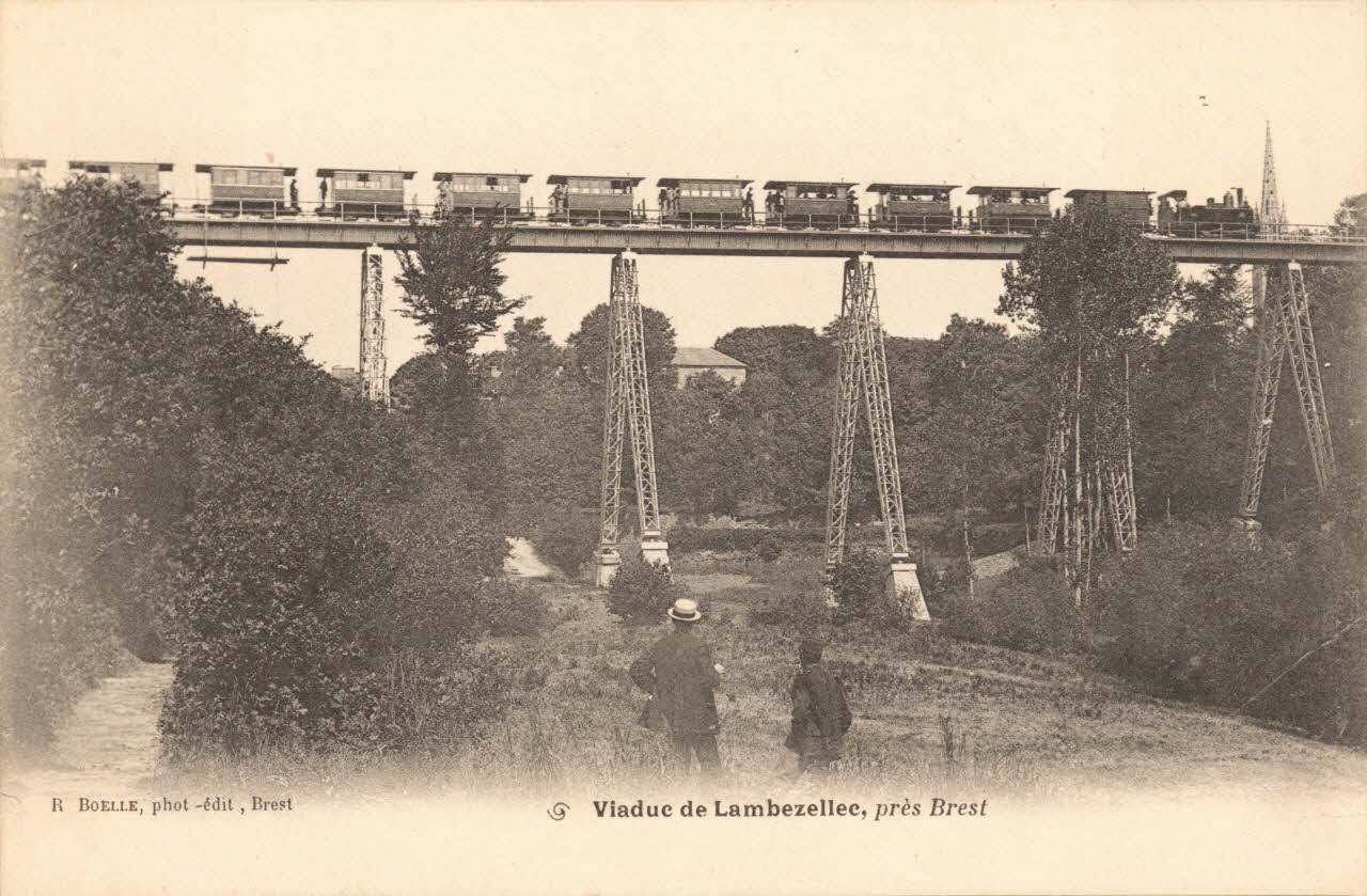 carte postale VIADUC DE LAMBEZELLEC Finistère 1903-1920 021464 Photo