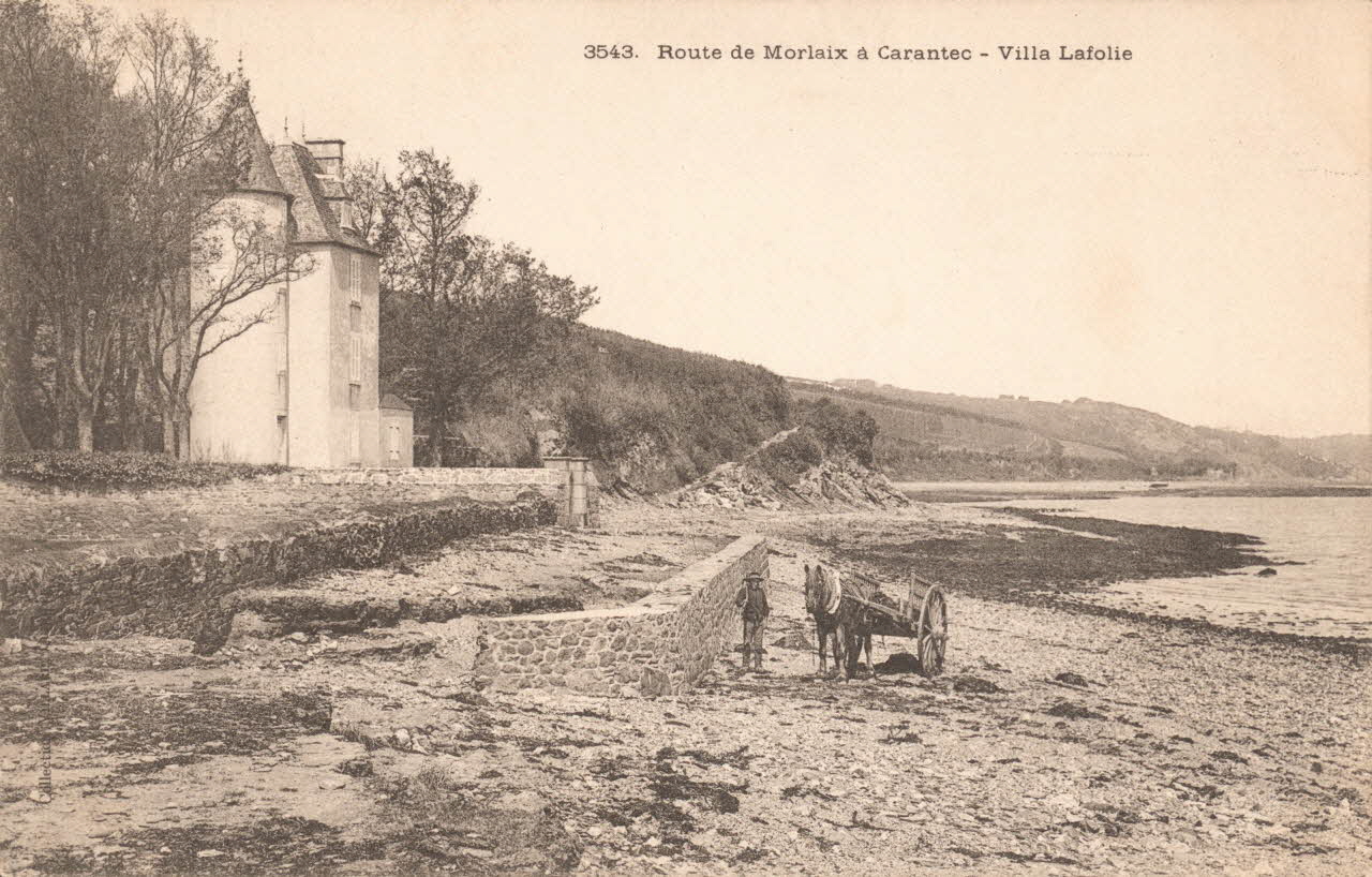 carte postale RTE DE MORLAIX A CARANTEC, LAFOLIE Finistère 1903-1920 021466 Photo