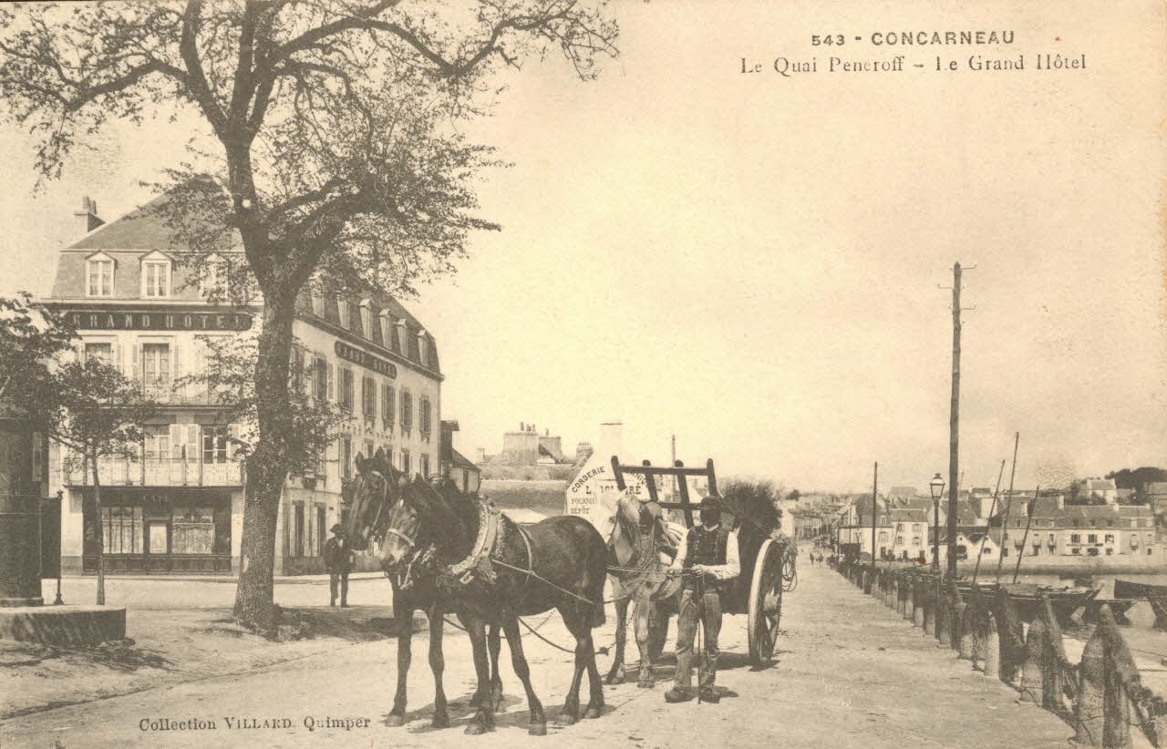 carte postale QUAI PENEROFF, LE GRAND HOTEL Finistère 1903-1920 021470 Photo