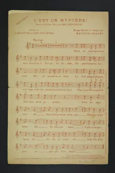 Lelièvre ; Paul Briollet ; Henri Christiné ; Thurban ; François Day ; Hachette ; Hunter; chanson petit format 1899 1971.33.123  Photo Mucem