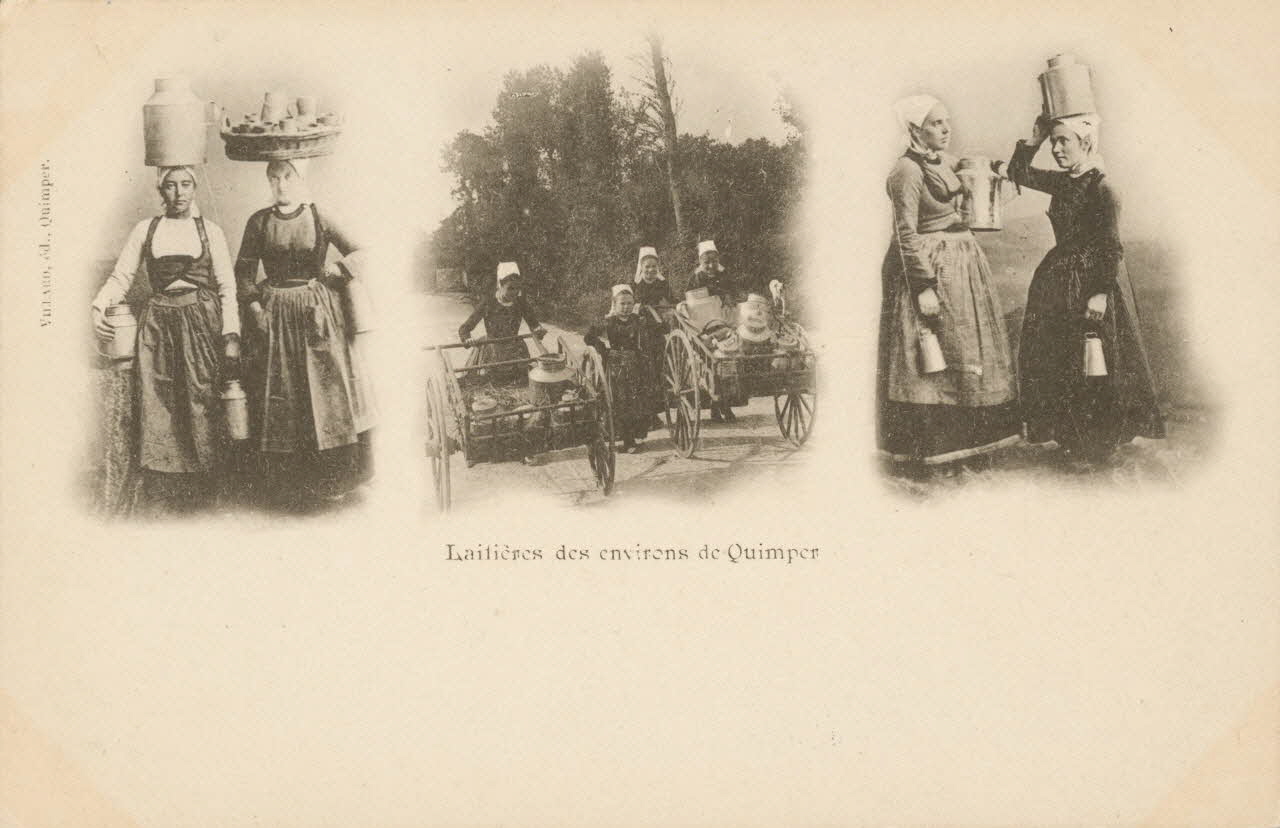 carte postale LAITIERES DES ENVIRONS DE QUIMPER Finistère 1903 021502 Photo