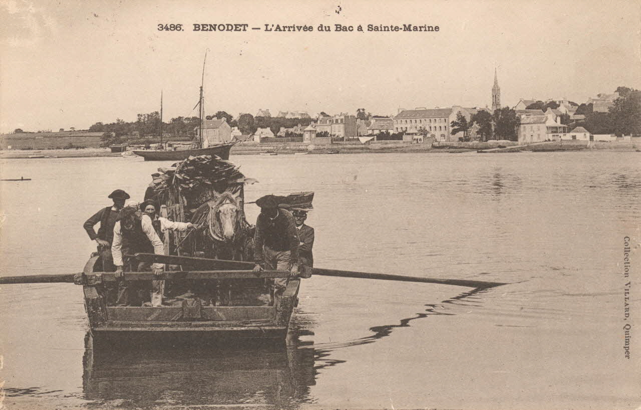 carte postale ARRIVEE DU BAC A SAINTE MARINE Finistère 1906 021509 Photo