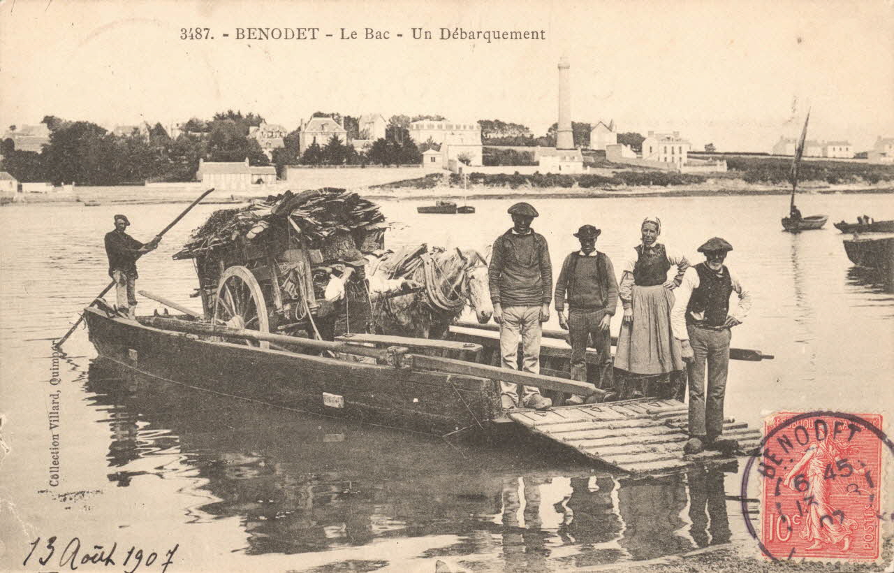 carte postale LE BAC, UN DEBARQUEMENT Finistère 1907 021510 Photo
