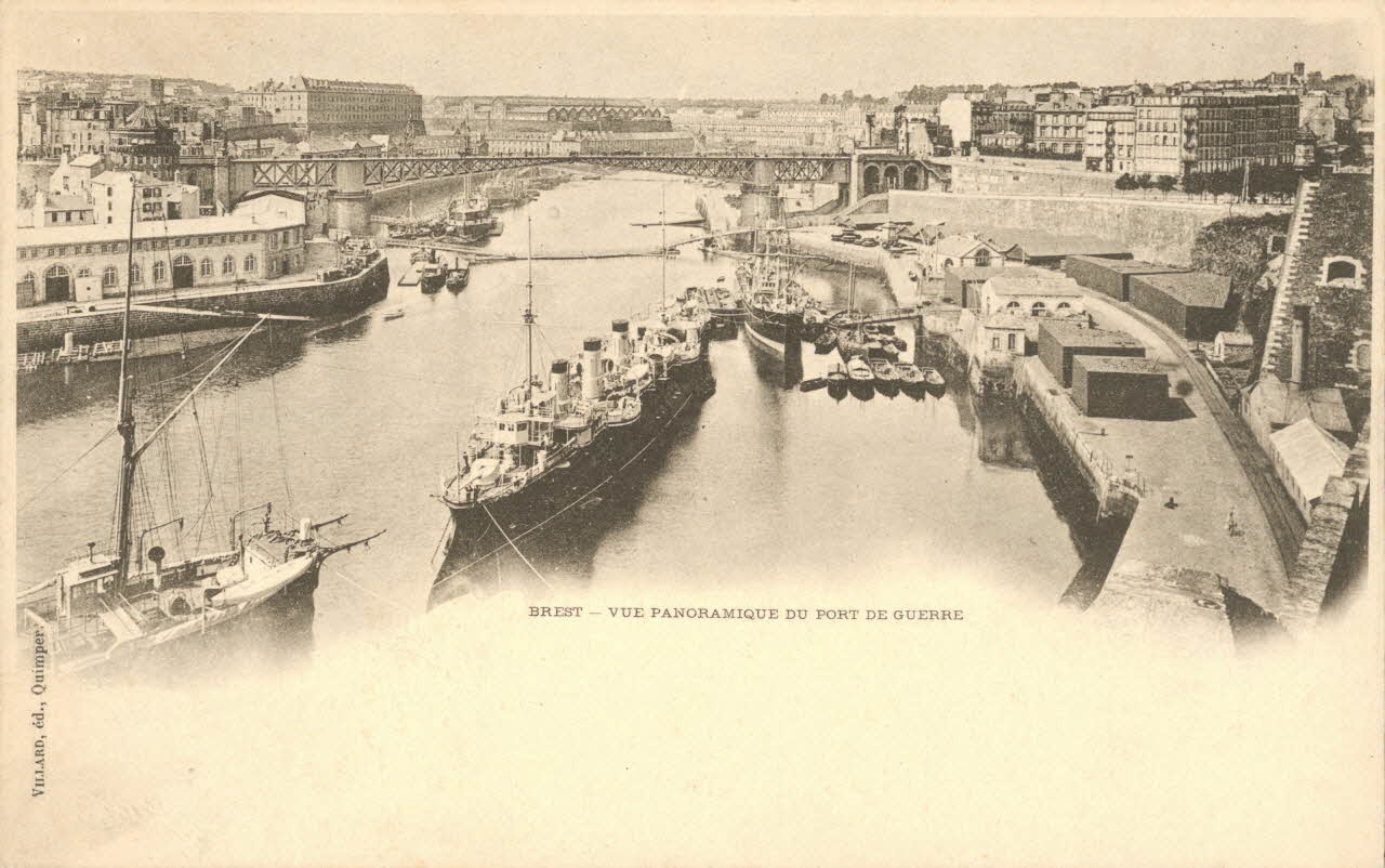 carte postale VUE PANORAMIQUE DU PORT DE GUERRE Finistère 1903 021521 Photo