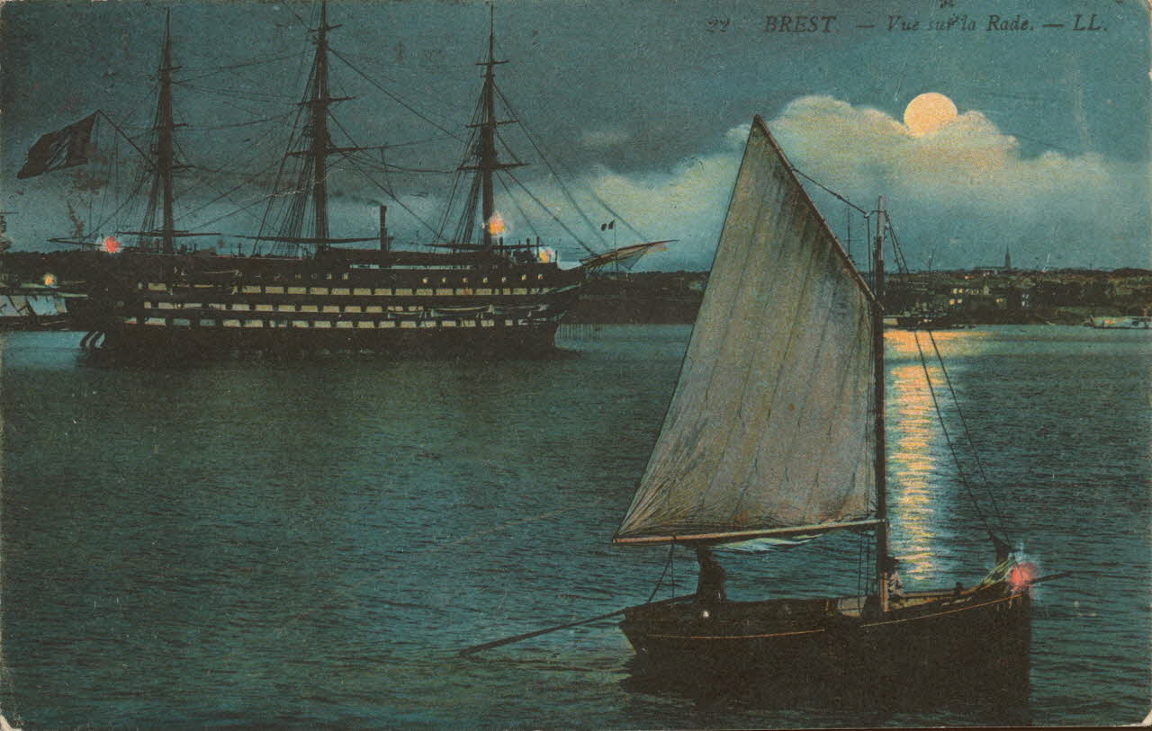 carte postale VUE SUR LA RADE Finistère 1917 021525 Photo