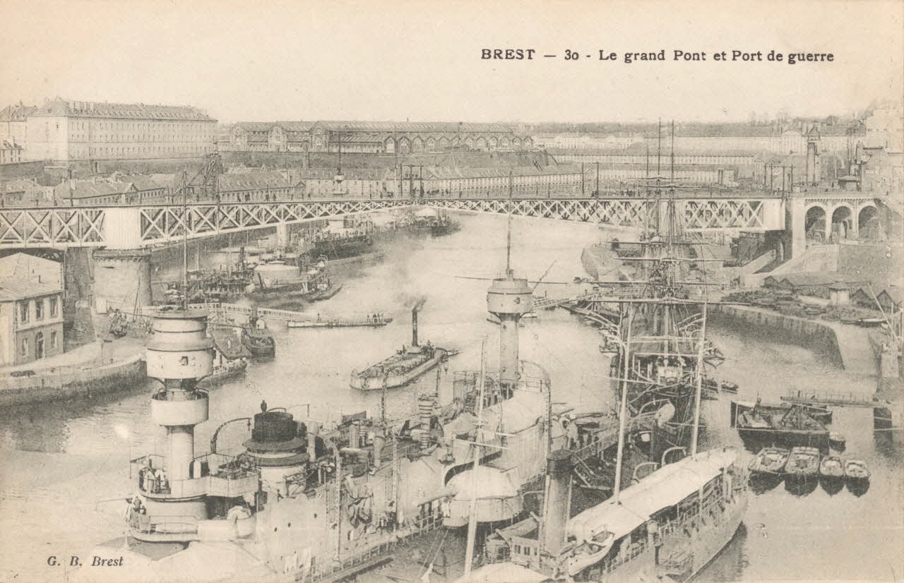 carte postale LE GRAND PONT ET PORT DE GUERRE Finistère 1903-1920 021538 Photo