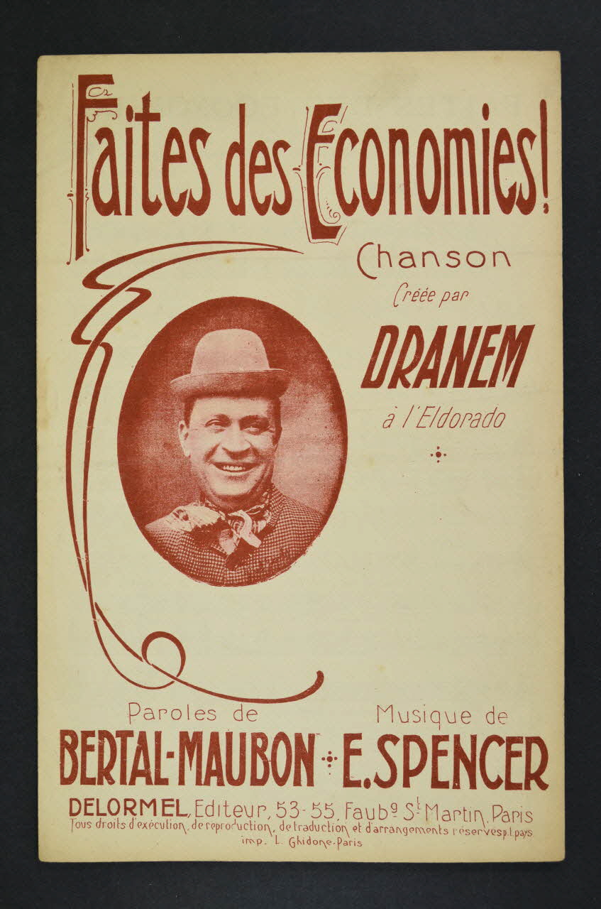 Emile Spencer ; Bertal-Maubon ; Delormel Et Cie chanson petit format 1915 1971.33.125 Photo Mucem