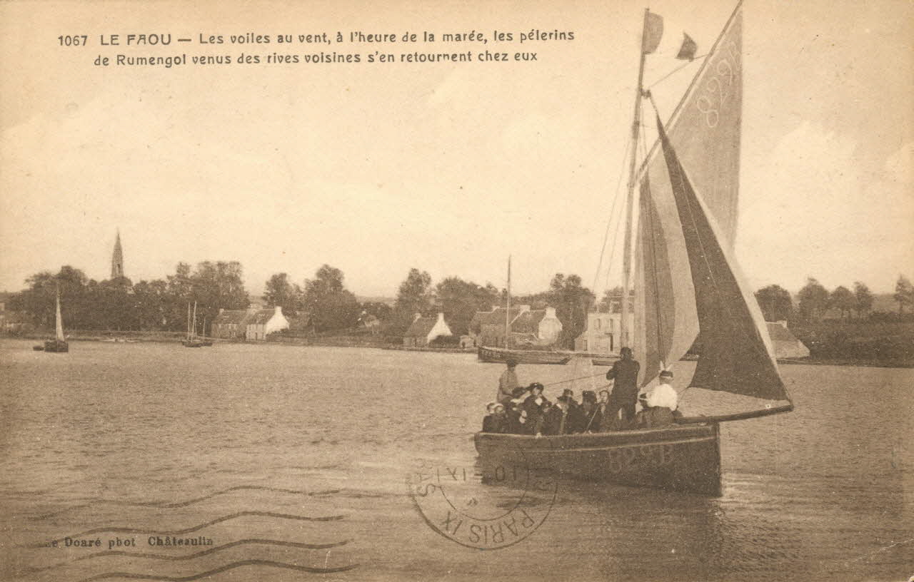 carte postale LES VOILES AU VENT Finistère 1903-1920 021603 Photo