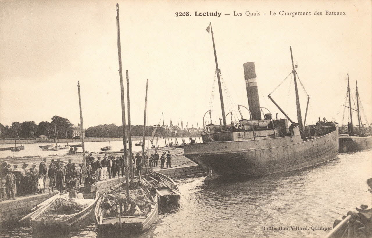 carte postale LE CHARGEMENT DES BATEAUX Finistère 1903-1920 021612 Photo