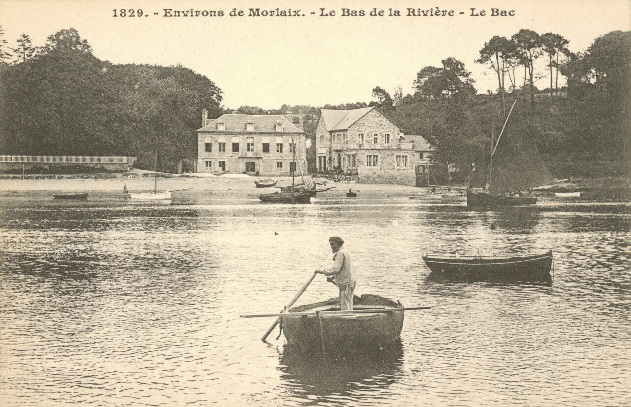 carte postale LE BAS DE LA RIVIERE, LE BAC Finistère 1903-1920 021622 Photo