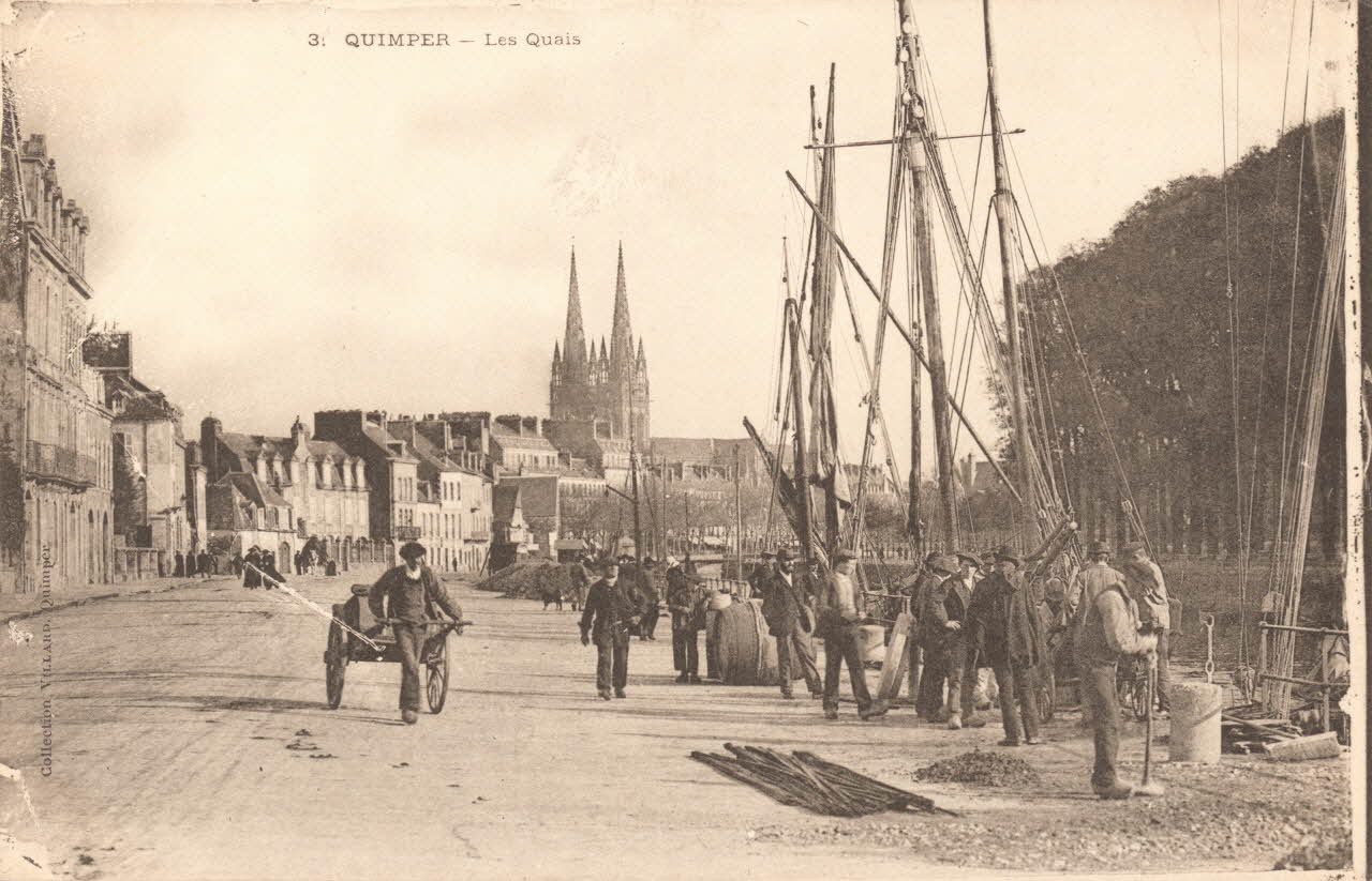 carte postale LES QUAIS Finistère 1903 021645 Photo