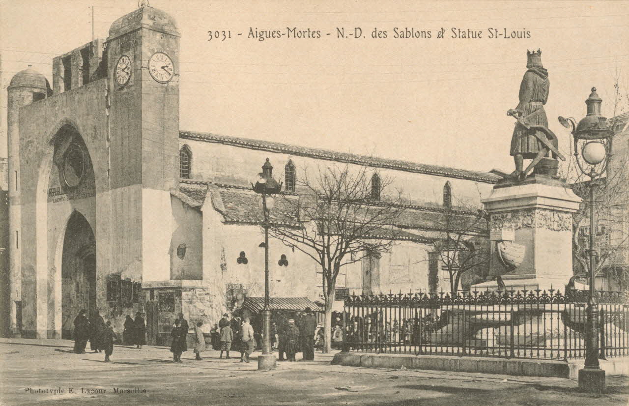 carte postale N. -D. DES SABLONS ET STATUE SAINT-LOUIS Gard 1903-1920 021826 Photo