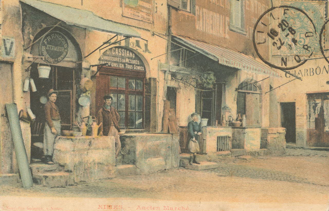 carte postale ANCIEN MARCHE Gard 1903-1920 021890 Photo