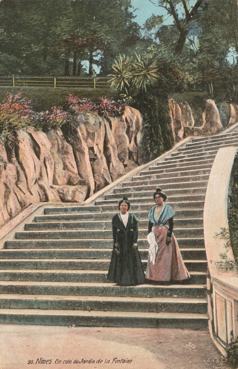 carte postale COIN DU JARDIN DE LA FONTAINE Gard 1921-1950 021892 Photo