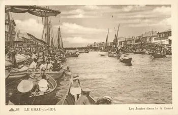carte postale LES JOUTES DANS LE CANAL Gard 1903-1920 021899  Photo