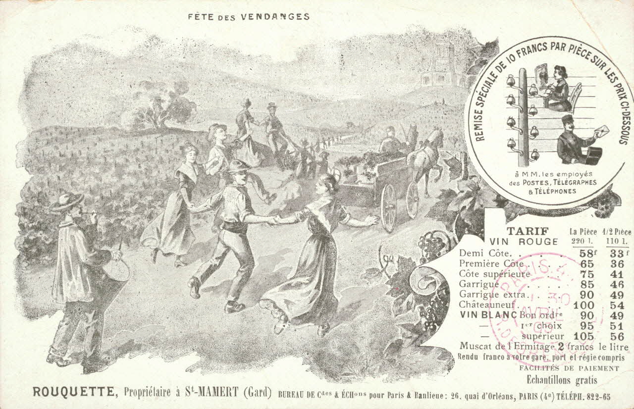 carte postale FETE DES VENDANGES Gard 1903-1920 021902 Photo