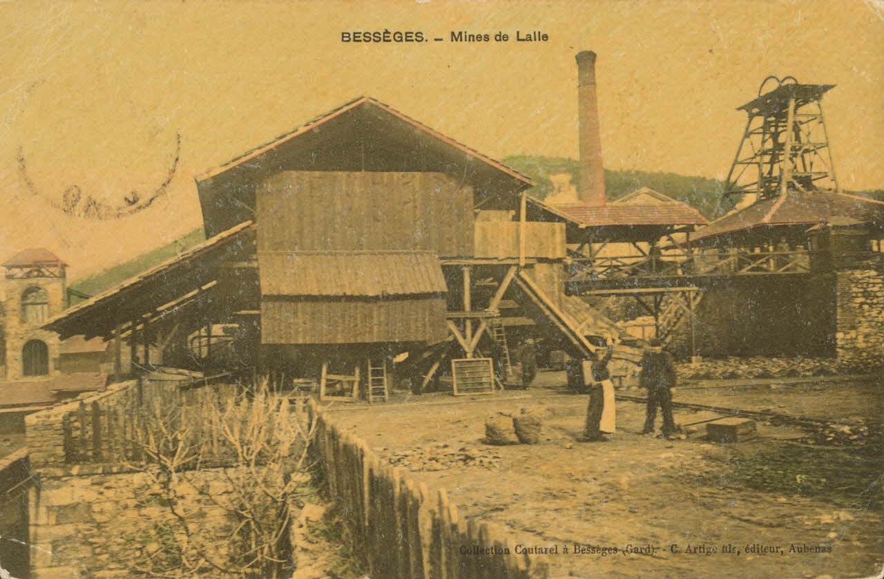 carte postale MINES DE LALLE Gard 1912 021906 Photo