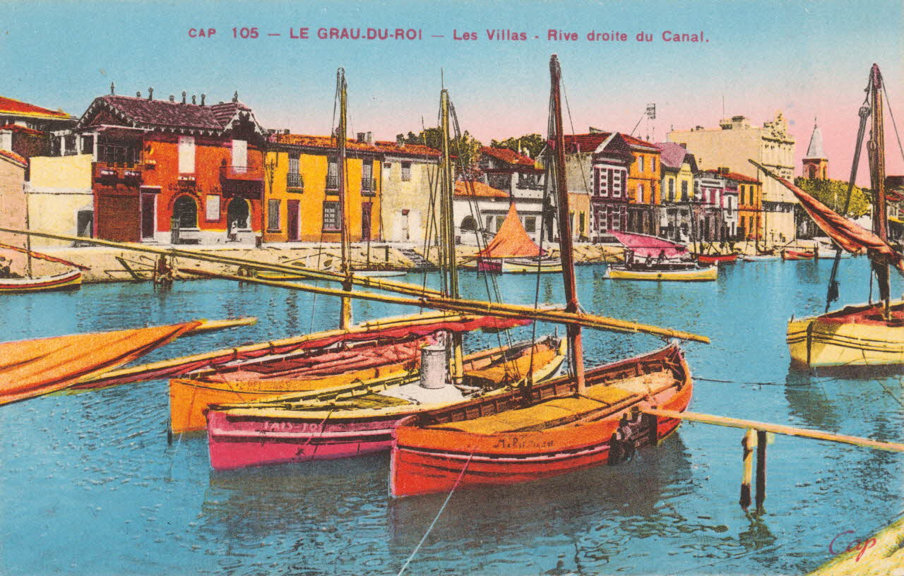 carte postale LES VILLAS, RIVE DROITE DU CANAL Gard 1903-1920 021909 Photo