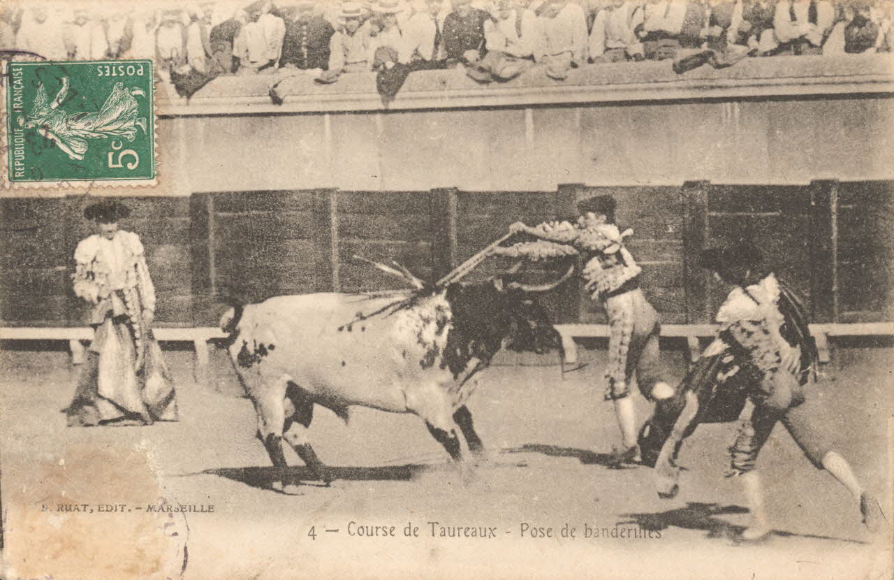 carte postale POSE DE BANDERILLES Gard 1903-1950 021946 Photo