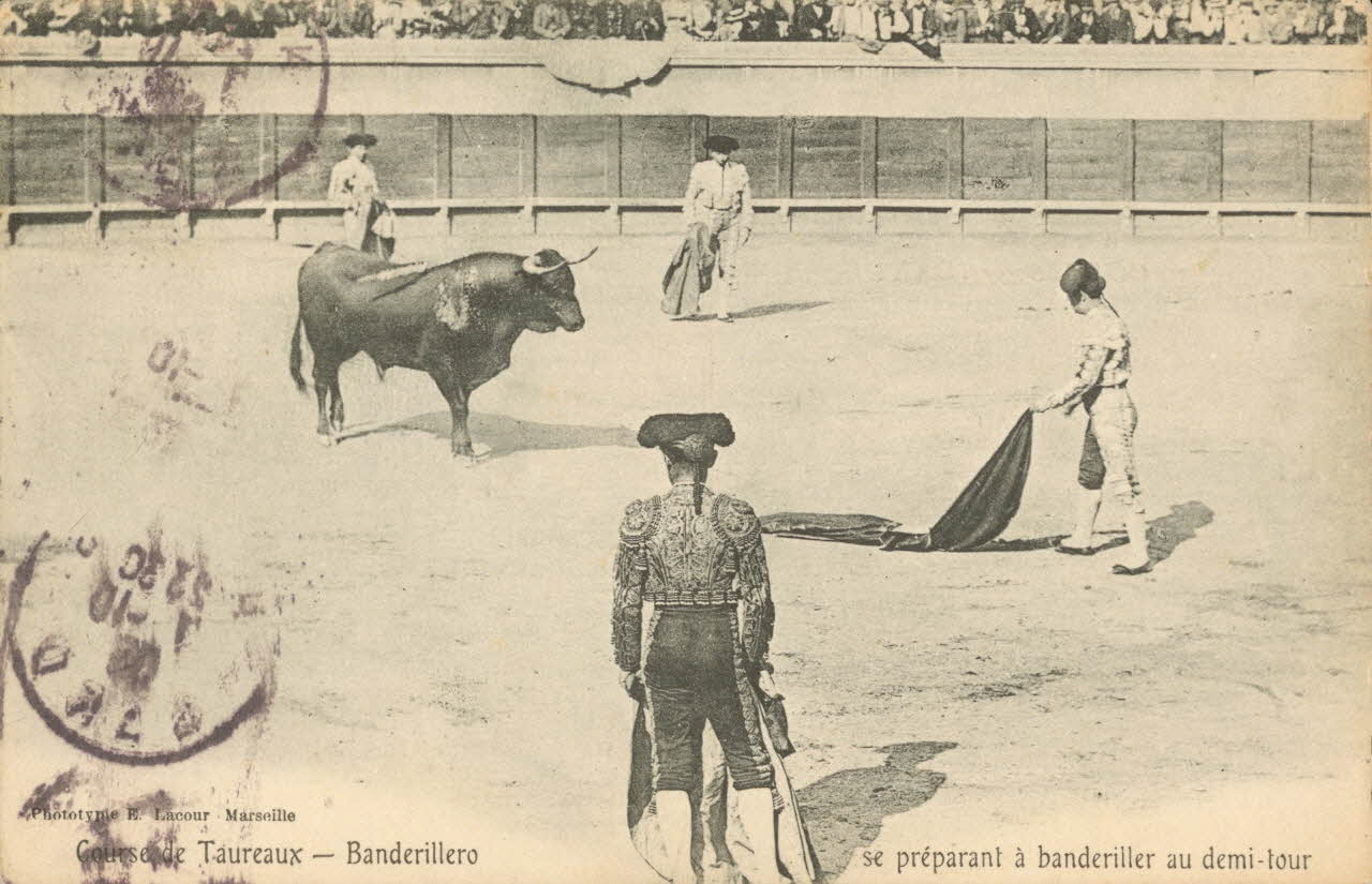 carte postale BANDERILLERO SE PREPARANT Gard 1908 021947 Photo